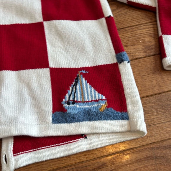 Northern Reflections sailboat cardigan - Picture 5 of 10